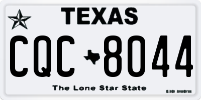 TX license plate CQC8044