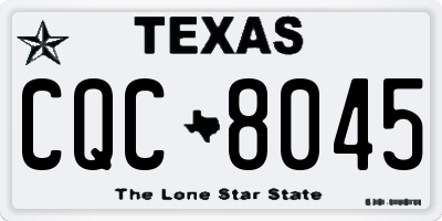 TX license plate CQC8045