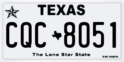 TX license plate CQC8051