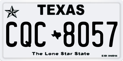 TX license plate CQC8057