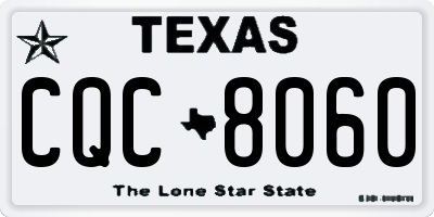 TX license plate CQC8060