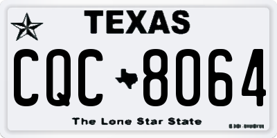 TX license plate CQC8064