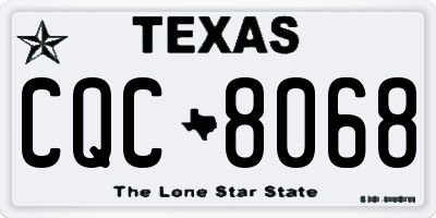 TX license plate CQC8068