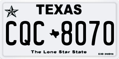 TX license plate CQC8070