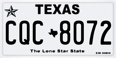 TX license plate CQC8072