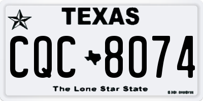 TX license plate CQC8074