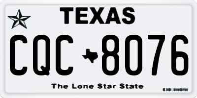 TX license plate CQC8076