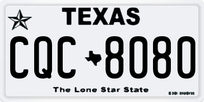 TX license plate CQC8080