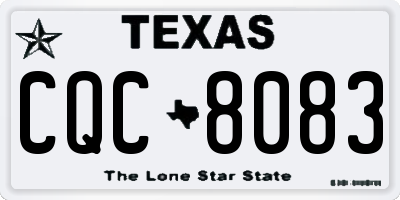 TX license plate CQC8083