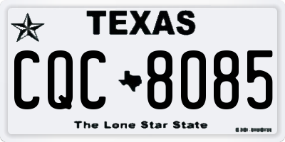 TX license plate CQC8085