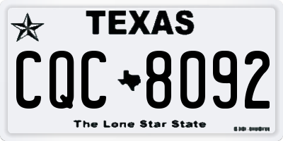 TX license plate CQC8092