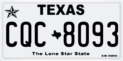 TX license plate CQC8093