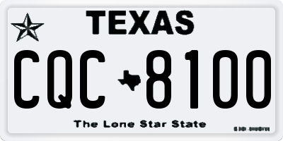 TX license plate CQC8100