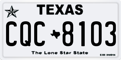 TX license plate CQC8103