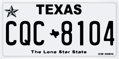 TX license plate CQC8104