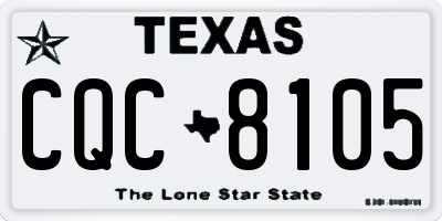 TX license plate CQC8105