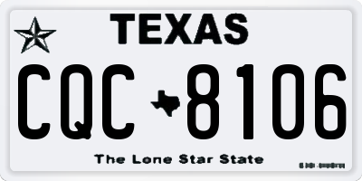 TX license plate CQC8106