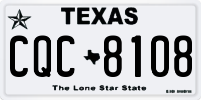 TX license plate CQC8108