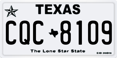 TX license plate CQC8109