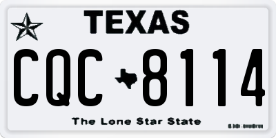 TX license plate CQC8114
