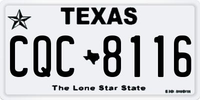 TX license plate CQC8116