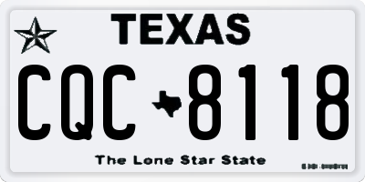 TX license plate CQC8118