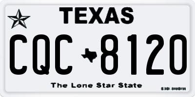 TX license plate CQC8120