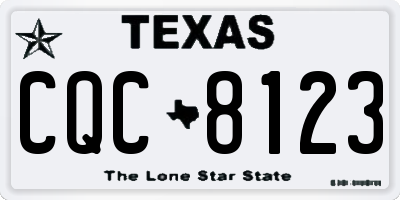 TX license plate CQC8123