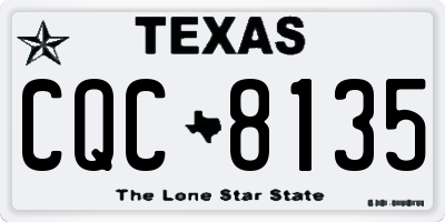 TX license plate CQC8135
