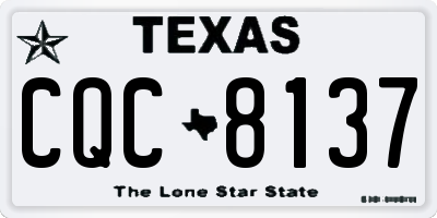 TX license plate CQC8137