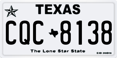 TX license plate CQC8138