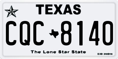 TX license plate CQC8140