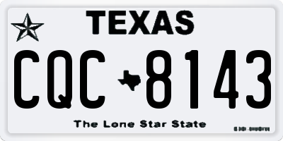 TX license plate CQC8143
