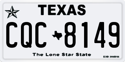 TX license plate CQC8149