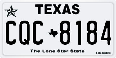 TX license plate CQC8184