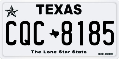 TX license plate CQC8185