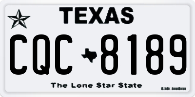 TX license plate CQC8189