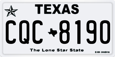 TX license plate CQC8190