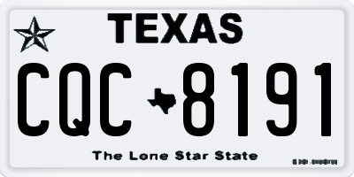 TX license plate CQC8191