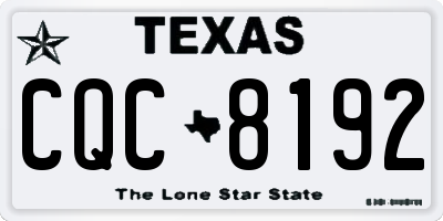 TX license plate CQC8192