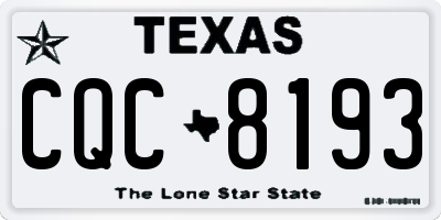 TX license plate CQC8193