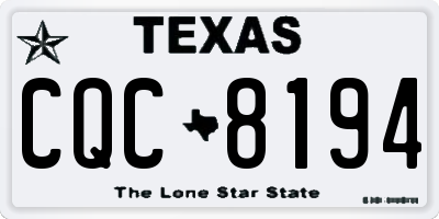TX license plate CQC8194
