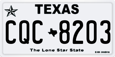 TX license plate CQC8203