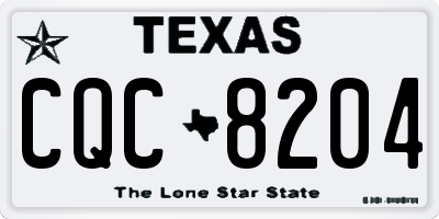 TX license plate CQC8204