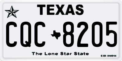 TX license plate CQC8205