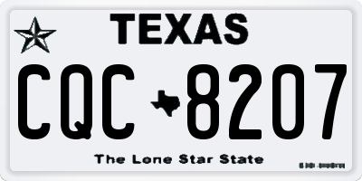 TX license plate CQC8207