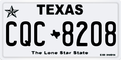 TX license plate CQC8208