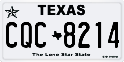 TX license plate CQC8214