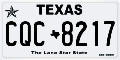 TX license plate CQC8217