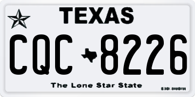 TX license plate CQC8226
